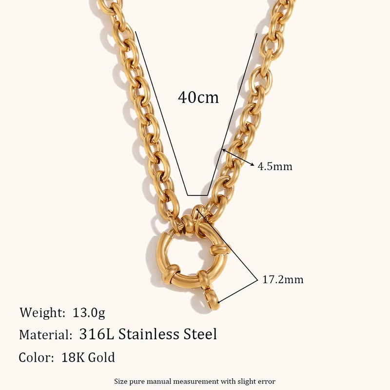 Personalized Necklace - Chain - 304 Stainless Steel - 18K Gold Plated Necklace
