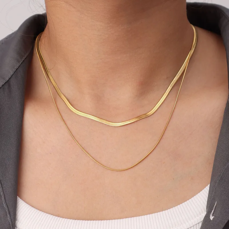 Personalized Necklace - Chain - 304 Stainless Steel - 18K Gold Plated Necklace