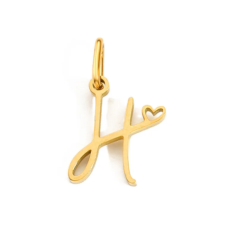 Initial Letter - Charm Bracelet, Necklace - Stainless Steel