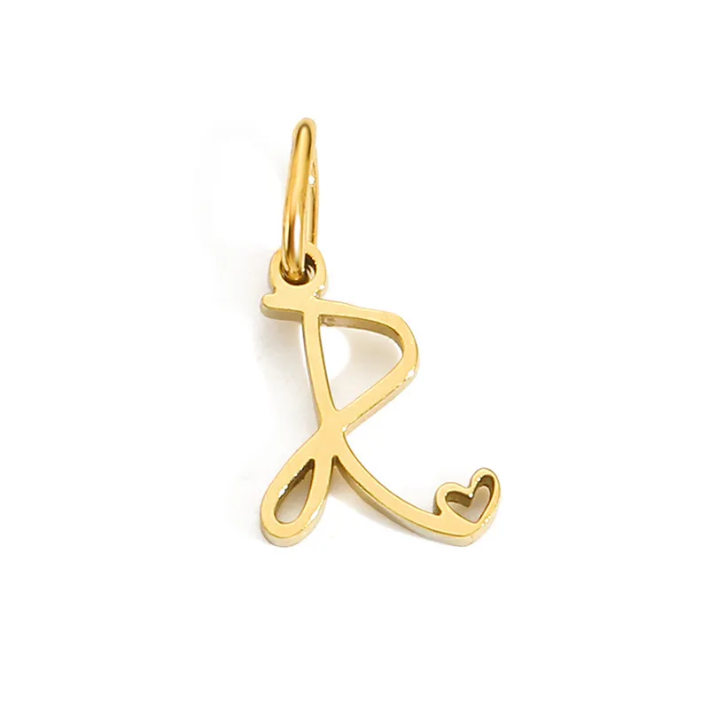 Initial Letter - Charm Bracelet, Necklace - Stainless Steel