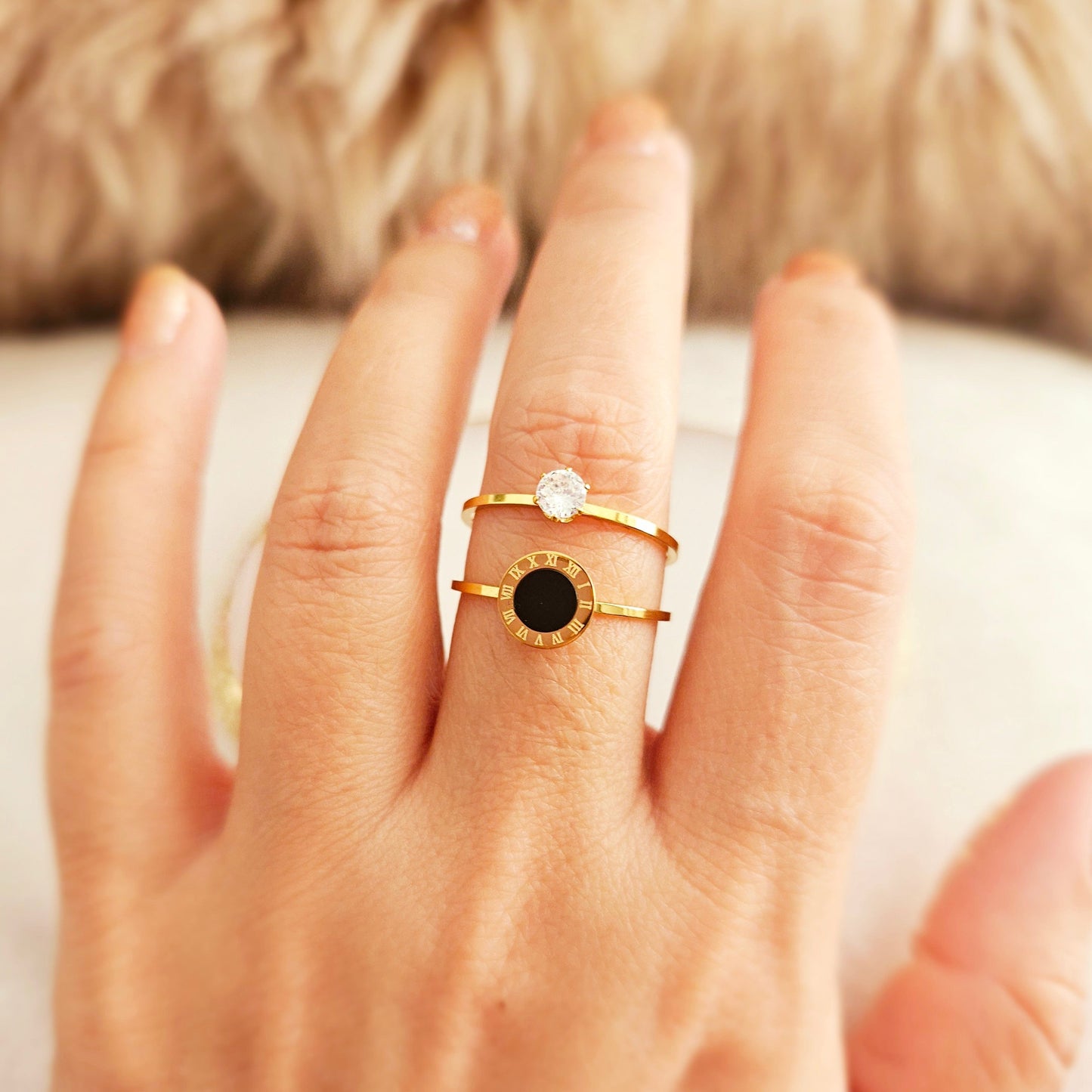 Roma Rings - Stainlees Steel - 18k Gold Plated.