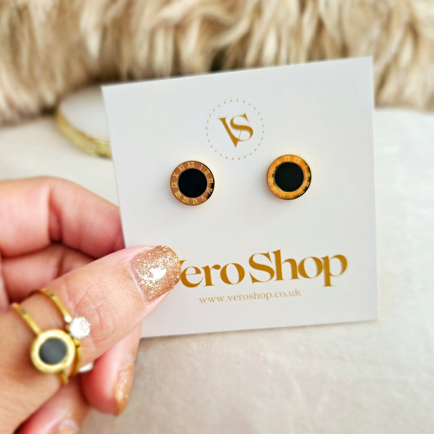 Roma - Stud earrings -18K Gold Plated.