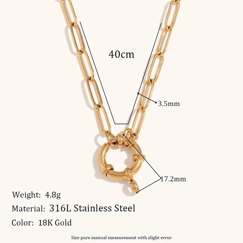 Personalized Necklace - Chain - 304 Stainless Steel - 18K Gold Plated Necklace