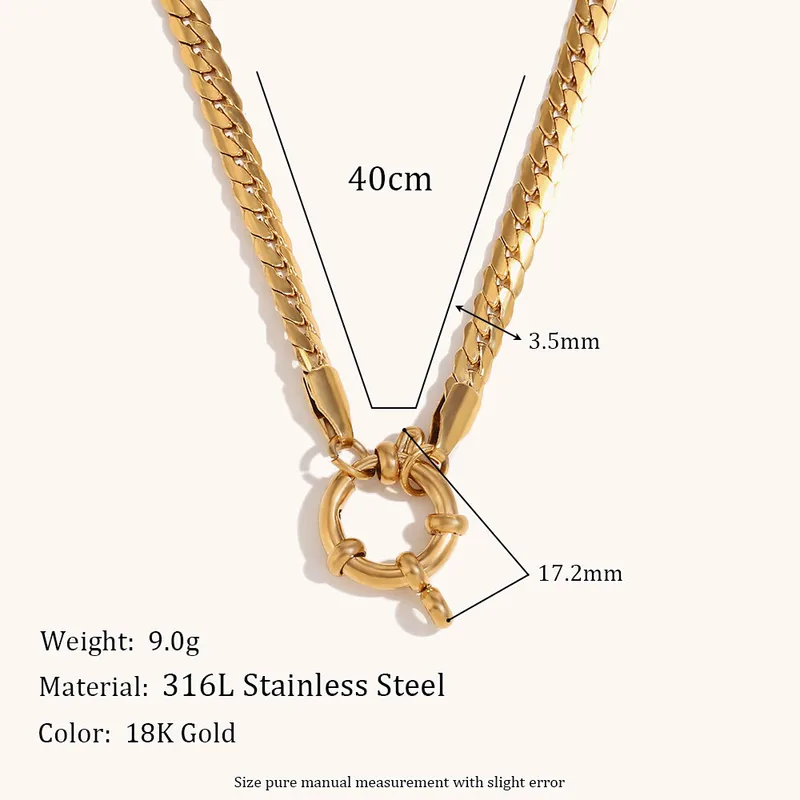 Personalized Necklace - Chain - 304 Stainless Steel - 18K Gold Plated Necklace