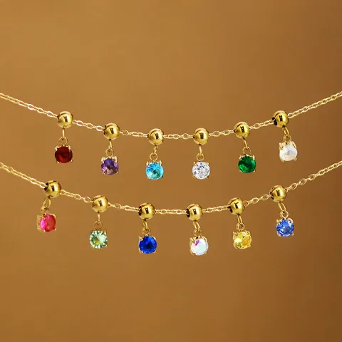 Birthstone Charms - 18K Gold Plated.