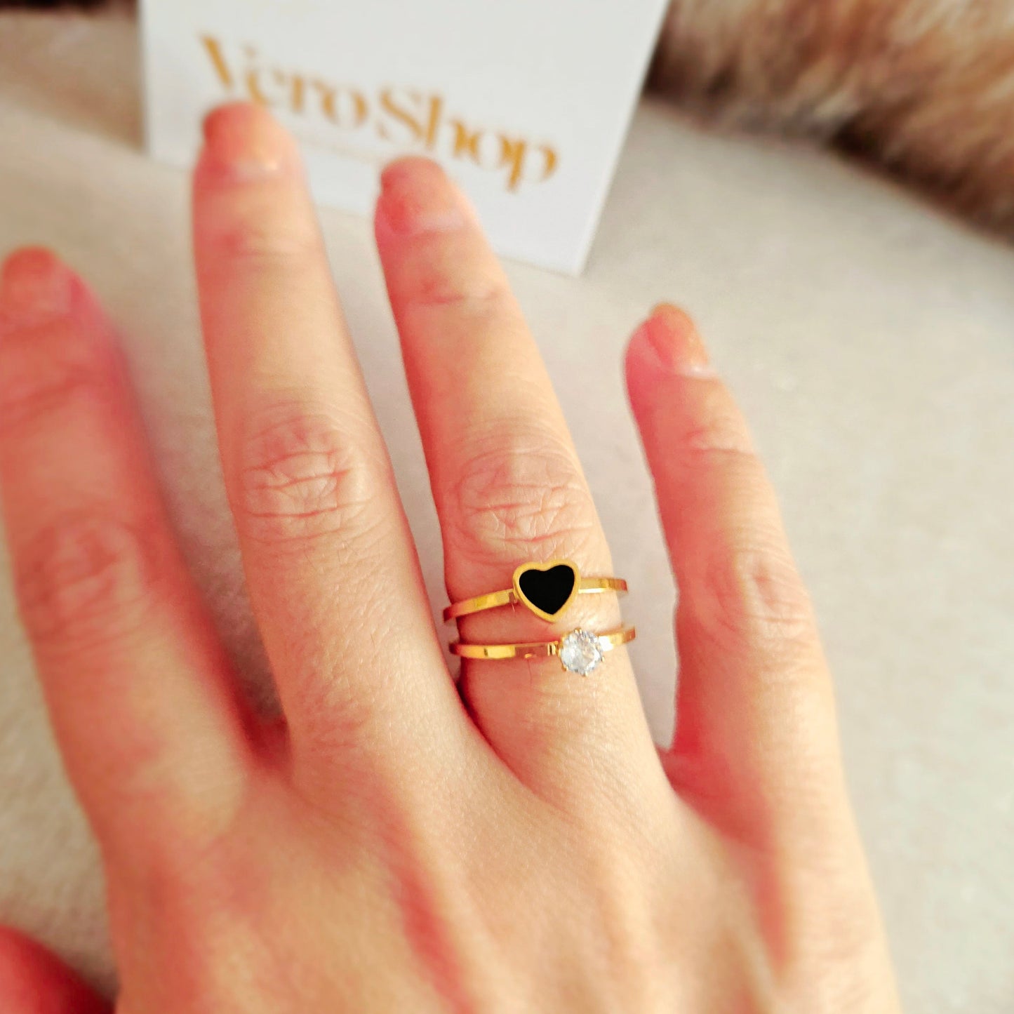 Paris Lovers Rings - 18K Gold Plated Rings.