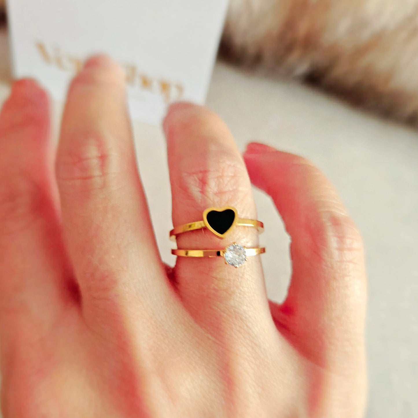Paris Lovers Rings - 18K Gold Plated Rings.
